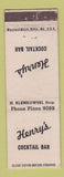 Matchbook Cover - Henry's Cocktail Bar Baltimore MD WEAR