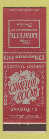 Matchbook Cover - Lafayette Hotel Boston MA Camellia Room
