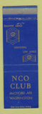 Matchbook Cover - NCO Club McChord Air Force Base WA