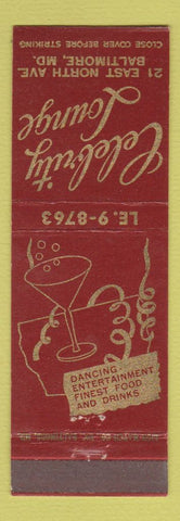 Matchbook Cover - Celebrity Lounge Baltimore MD