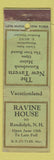 Matchbook Cover - Ravine House Raldolph NH New Tavern Kennebunk ME