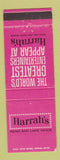 Matchbook Cover - Harrah's Casino Reno Lake Tahoe NV Mitzie Gaynor Andy Griffith