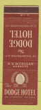 Matchbook Cover - Dodge Hotel Washington DC
