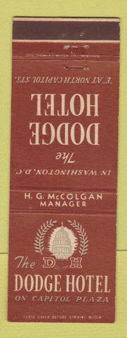 Matchbook Cover - Dodge Hotel Washington DC