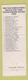 Matchbook Cover - Downtowner Motor Inns Rochester NY