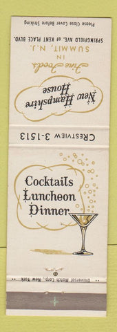 Matchbook Cover - New Hampshire House Restaurant Summit NJ