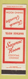 Matchbook Cover - Bartage Hotel French Quarter Manchester NH