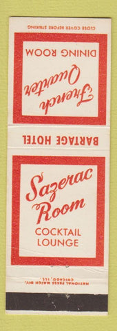 Matchbook Cover - Bartage Hotel French Quarter Manchester NH