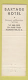 Matchbook Cover - Bartage Hotel French Quarter Manchester NH