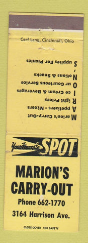 Matchbook Cover - Marion's Carry Out Used Cars