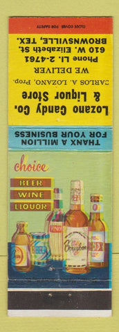 Matchbook Cover - Lozano Candy Liquor Store Brownsville TN