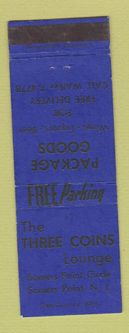 Matchbook Cover - Three Coins Lounge Somers Point NJ