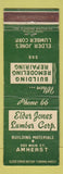 Matchbook Cover - Elder Jones Lumber Amherst MA