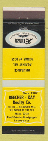 Matchbook Cover - Etna Insurance Beecher Kay Real Estate Wildwood NJ