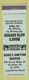 Matchbook Cover - Doug's Auto Service Ignition Throop Scranton PA