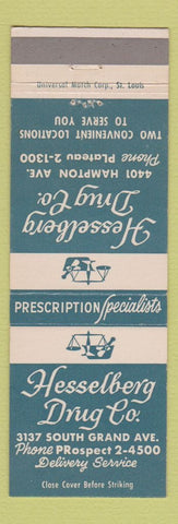 Matchbook Cover - Hesselberg Drug St Louis MO