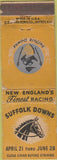 Matchbook Cover - Suffolk Downs Horse Racing Boston MA WORN