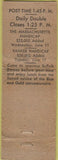 Matchbook Cover - Suffolk Downs Horse Racing Boston MA WORN