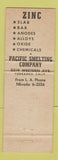 Matchbook Cover - Pacific Smelting Torrance CA