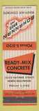 Matchbook Cover - Bohannan Bros Concrete North Hollywood CA 1959