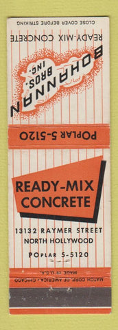 Matchbook Cover - Bohannan Bros Concrete North Hollywood CA 1959
