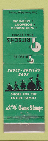 Matchbook Cover - Tritsch's Shoe Stores Wilkinsburg Dormont Tarentum PA