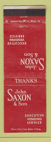 Matchbook Cover - John Saxon & Son Vending Miami FL WEAR