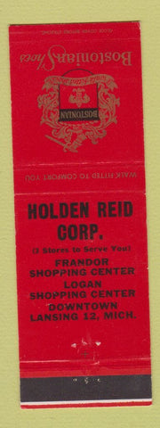Matchbook Cover - Bostonian Men's Shoes Holden Reid Lansing MI