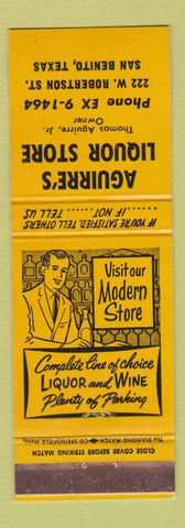 Matchbook Cover - Aguirre's Liquor Store San Benito TX