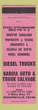 Matchbook Cover - Garcia Auto Truck Salvage Brownsville TX