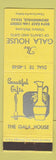 Matchbook Cover - Gala House Brownsville TX