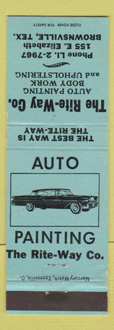 Matchbook Cover - Rite Way Auto Painting Brownsville TX