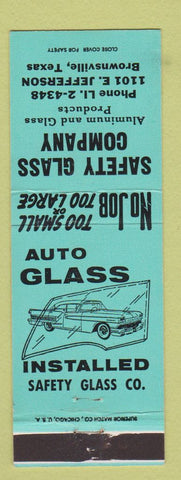 Matchbook Cover - Safety Glass Company Brownsville TX