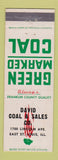 Matchbook Cover - David Coal Green Marked East St Louis IL
