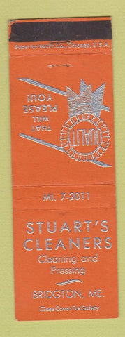 Matchbook Cover - Stuart's Cleaners Bridgton ME