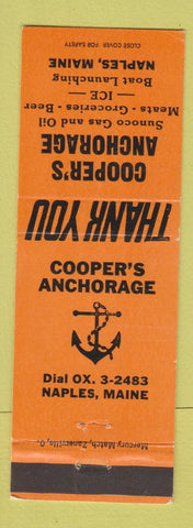 Matchbook Cover - Cooper's Anchorage Sunoco oil gas Naples ME
