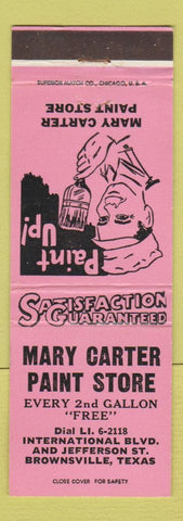 Matchbook Cover - Mary Carter Paint Store Brownsville TX