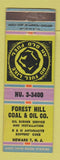 Matchbook Cover - Forst Hill Coal and Oil Newark NJ