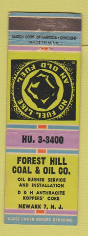 Matchbook Cover - Forst Hill Coal and Oil Newark NJ