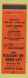 Matchbook Cover - Pleasant Mountain Chair Lift Skiing Bridgton ME