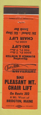 Matchbook Cover - Pleasant Mountain Chair Lift Skiing Bridgton ME