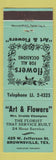Matchbook Cover - Art & Flowers Florist Mrs Uvaldo Champion Brownsville TX