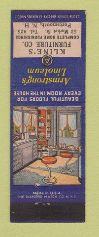 Matchbook Cover - Armstrong's Linoleum Kline's Furniture Portsmouth NH