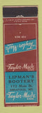 Matchbook Cover - Taylor Made Men's Shoes Lipman's Bootery Annapolis MD