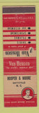 Matchbook Cover - Van Heusen Men's Clothes Hooper & Moore Reidsville NC