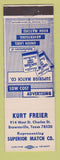 Matchbook Cover - Kurt Freier Superior Match Brownsville TX