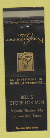 Matchbook Cover - Kuppenheimer Men's Clothes Bell's Brownsville TX