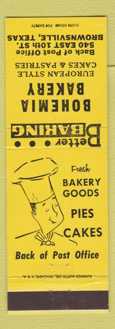 Matchbook Cover - Bohemia Bakery Brownsville TX