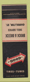 Matchbook Cover - Hood Tires Tubes Brock & Breeck Carrollton KY Shell oil gas