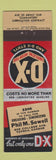 Matchbook Cover - DX oil gas Phil Sewell Topeka KS